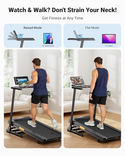 THERUN Treadmill with Incline, 3.0 HP Foldable Treadmills for Home, Brushless Motor Auto Incline Treadmill, 12 Level Adjustable, 300 LBS Capacity, Quiet Running