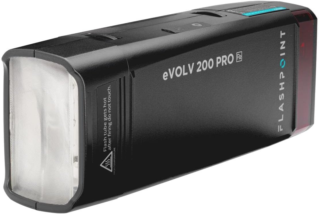 Flashpoint eVOLV 200 Pro TTL Pocket Flash, Godox AD200 Pro 200Ws Flash Strobe, 1/8000 HSS, 500 Full Power Flashes, 0.01-1.8s Recycling, 2900mAh Battery, Bare Bulb/Speedlite Fresnel Flash Head.