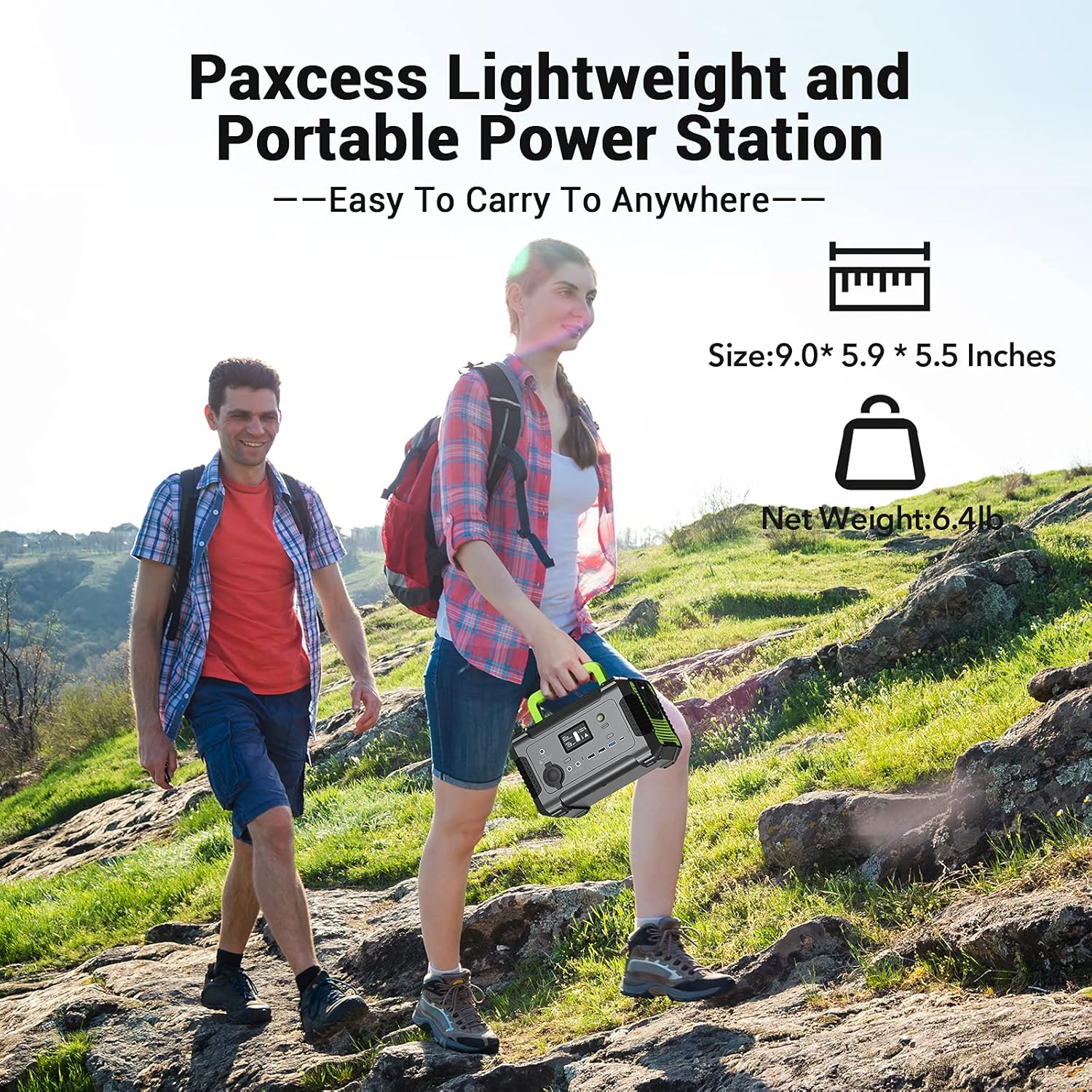 PAXCESS Portable Power Station 200W, 230Wh/62400mAh Emergency Backup Lithium Battery, 110V Pure Sine Wave AC Outlet, QC 3.0, USB-C PD Input/Output, Solar Generator for Home/Outdoor Camping Adventure