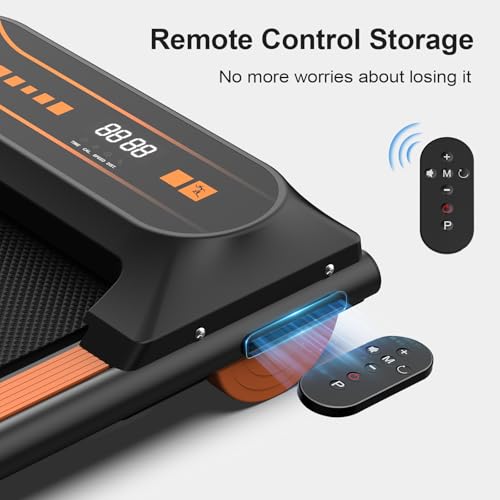 Walking Pad,Max 2.5 HP Portable Under Desk Treadmill,265LBS Capacity Installation-Free Treadmills for Home & Office Small,Remote Control LED Display