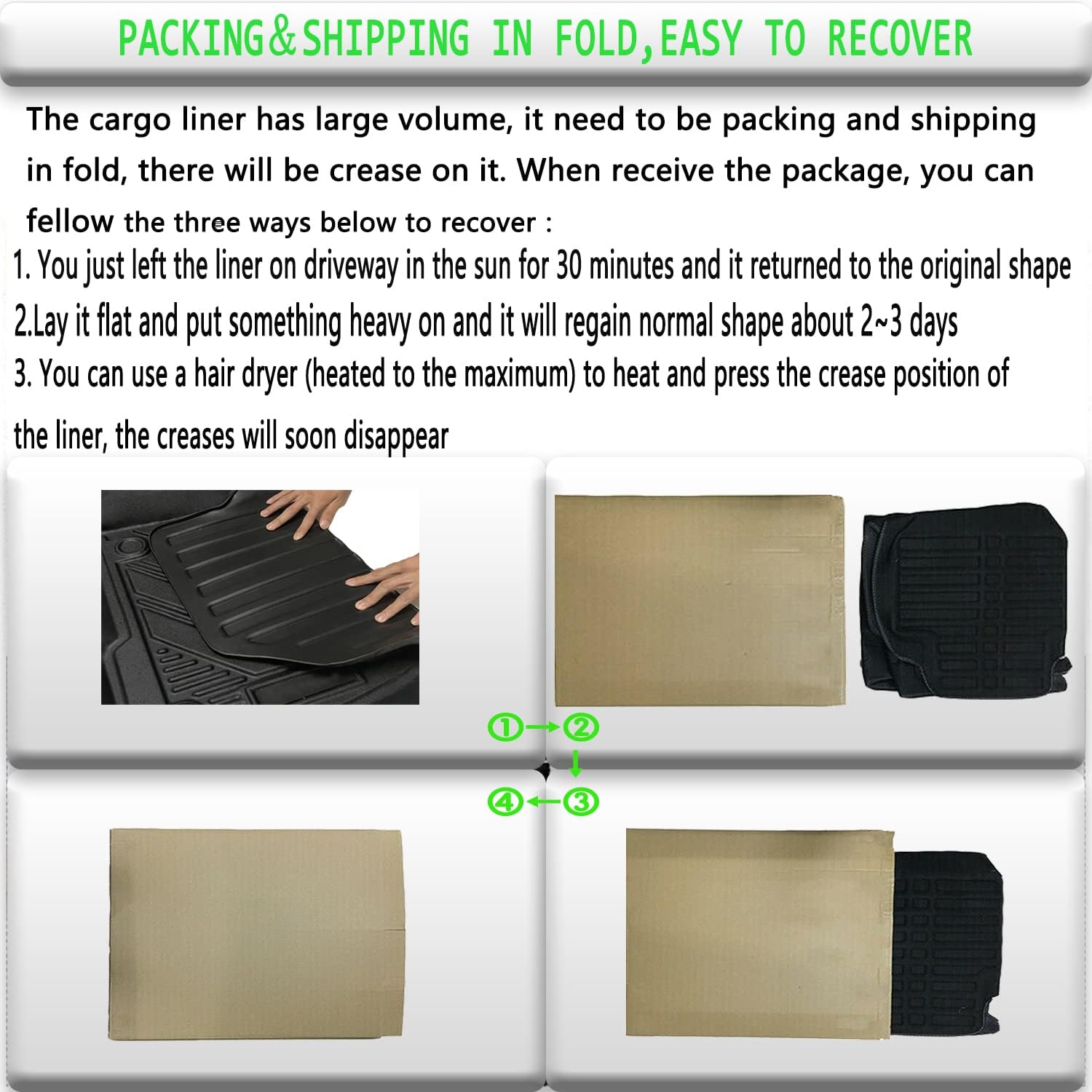 Escape Cargo Liners - All Weather Rear Trunk Tray Cargo Mats Protector Custom Fit for Ford Escape, 3D Tech Waterproof Durable Odorless Flexible TPO Accessories, Compatible with Escape 2020-2021 2022