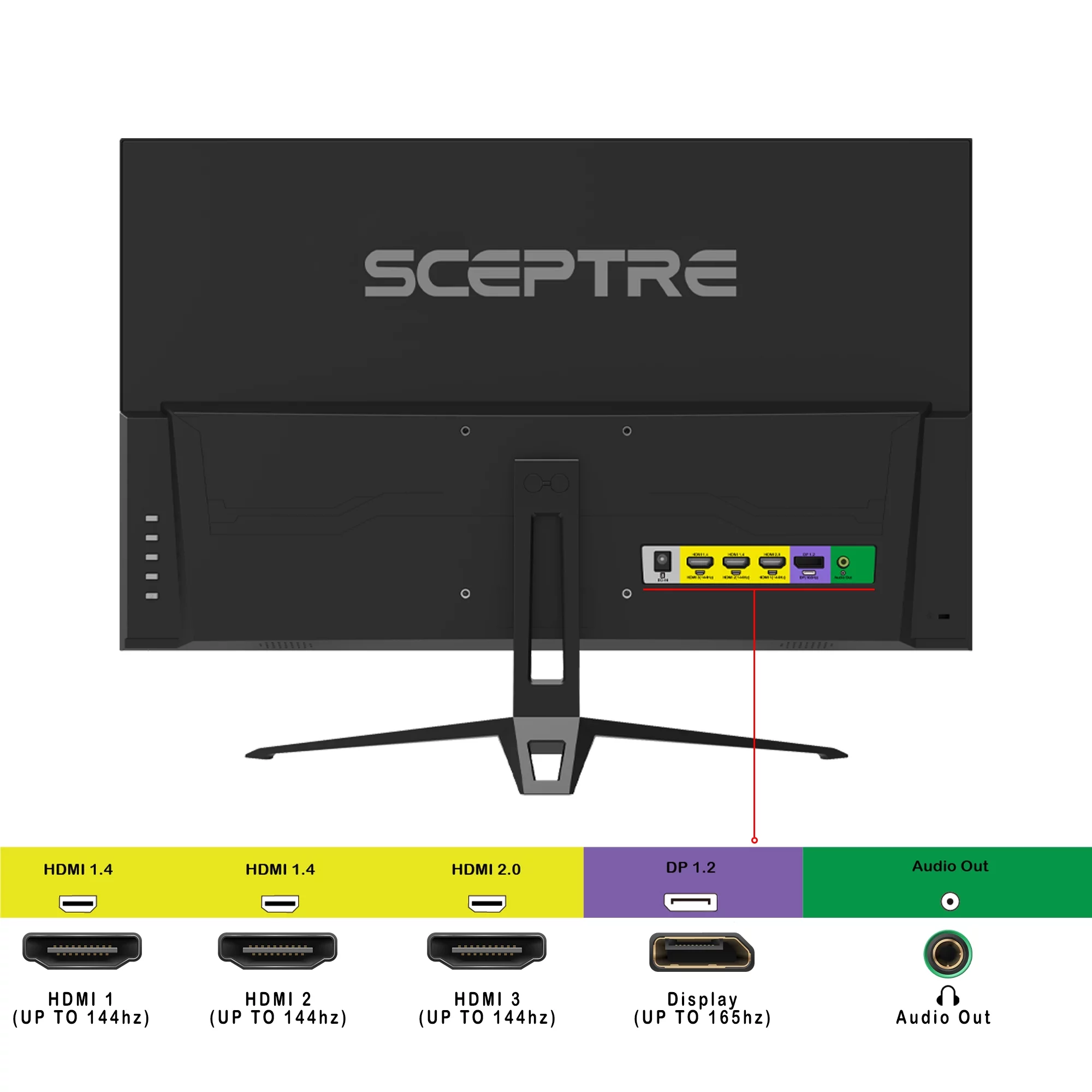 Sceptre 27-inch IPS Gaming Monitor up to 165Hz DisplayPort HDMI 300 Lux 99% sRGB Build-in Speakers, Machine Black (E278B-FPT168)