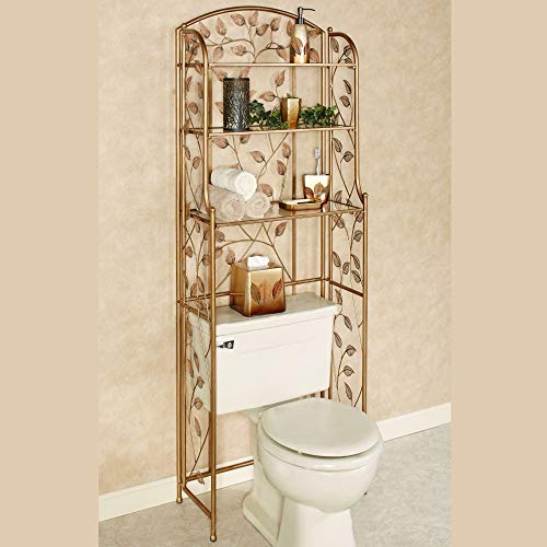 Touch of Class Eden Bathroom Over The Toilet Space Saver | Three Shelves for Storage | Champagne Bronze