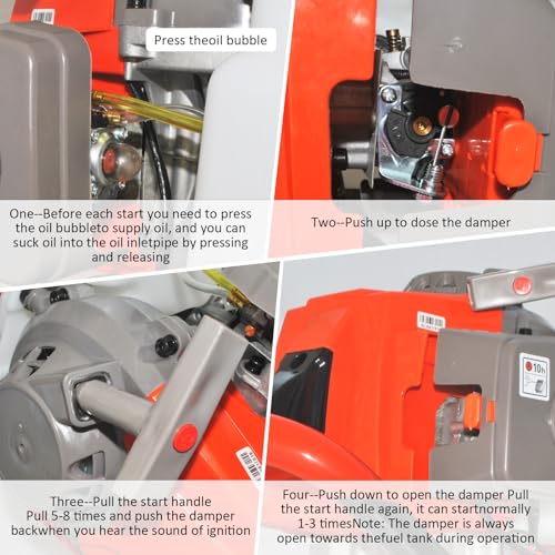 85cc 4HP Post Hole Digger Gas Powered, Gas Earth Auger/Ice Auger, with 3 Drill Bits 4"/8"/12" + 2 Extension Bar, One Man Earth Auger for Planting Fence, EPA Compliant Post Hole Auger
