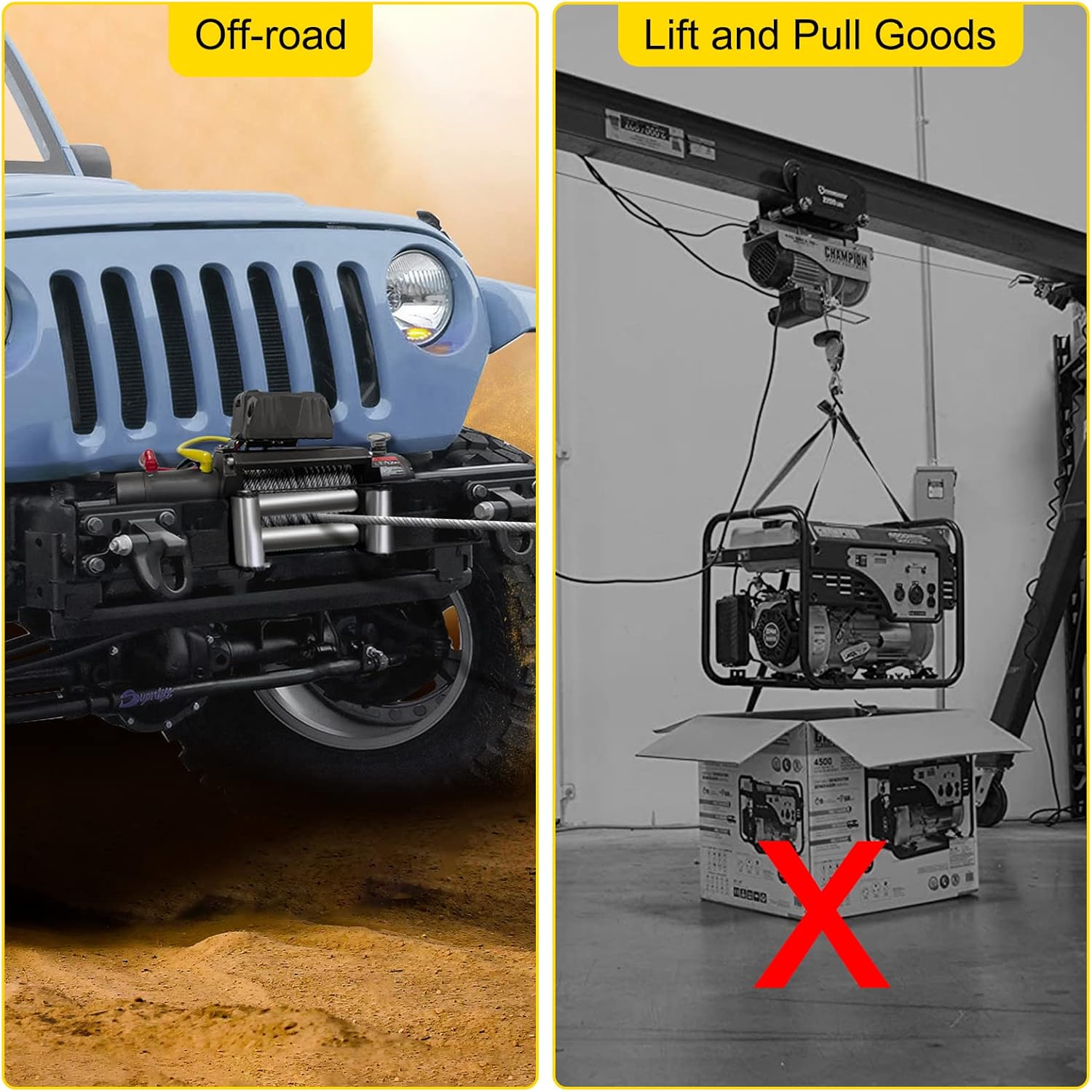 VEVOR Truck Winch 15500lb Load Capacity Compatible with Cable Steel 12V Power Winch with Wireless Remote Control