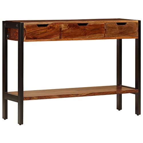 Sideboard with 3 Drawers 43.3"x13.8"x29.5" Solid Sheesham Wood,Sheesham Wood Sideboard with Drawers for Dining Room Storage and Organization Home & Kitchen Storage Furniture
