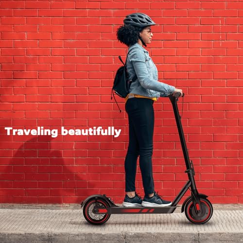 Electric Scooter for Adults Long Range Miles, 500/600W Motor & 10" Vacuum Tires, Foldable Design with Dual Disc Brakes, Smart App Control