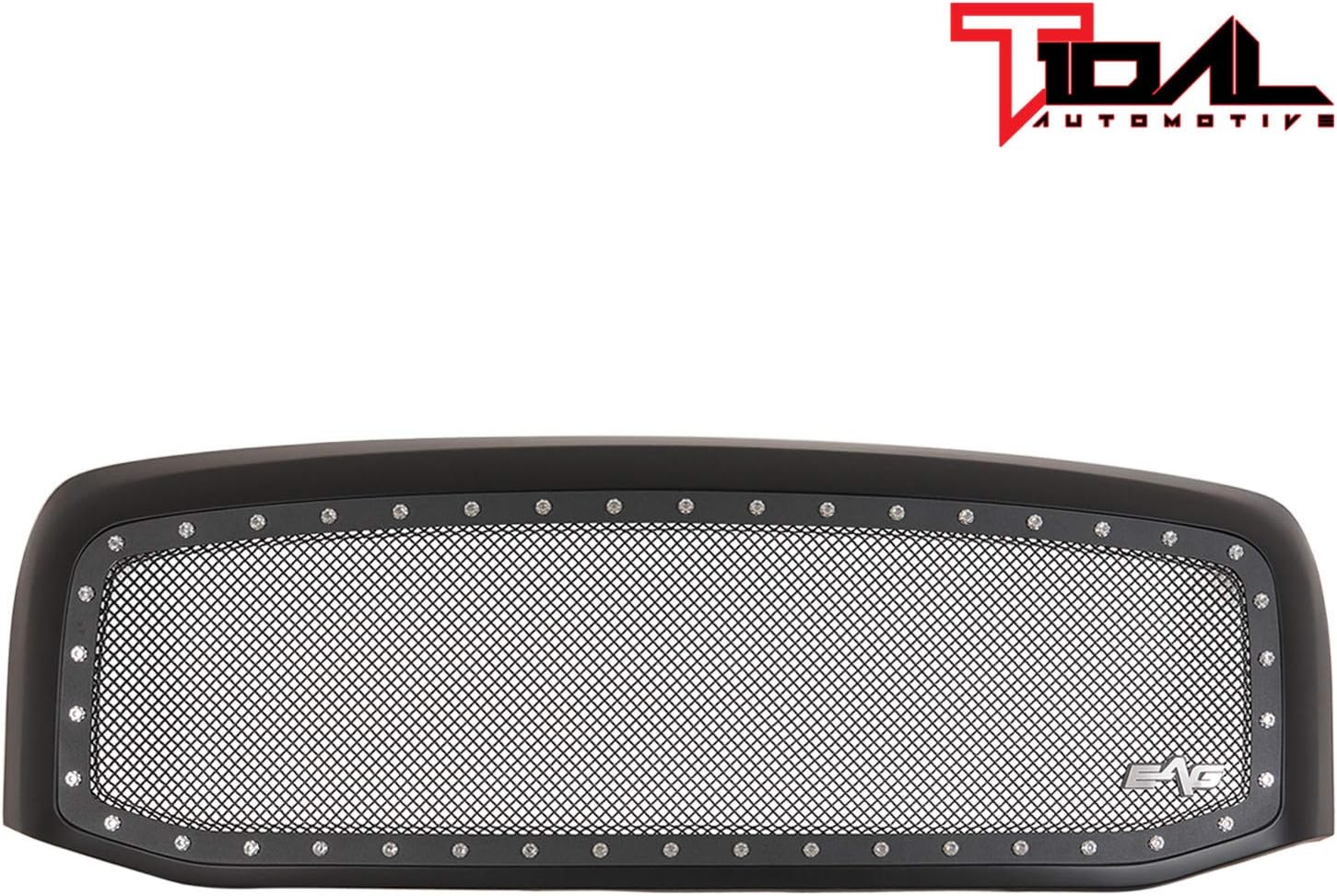 Tidal Rivet Black Steel Mesh Replacement Grille Fit for 06-08 Ram 1500/07-09 Ram 2500 3500 Grille