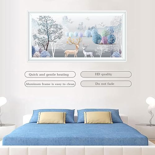 800W Graphene Electric Heater Wall Mounted Energy-Saving Radiator Wall-Mounted Electric Heating Plate with Overheating Protection for Indoor Domestic Living Room Bedroom Bathroom