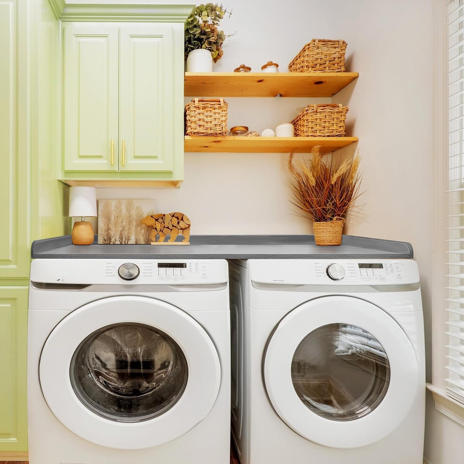 Washer and Dryer Countertop Universal Fit, Laundry Countertop Wood, Dry Countertop, Laundry Storage & Organization (Gray)