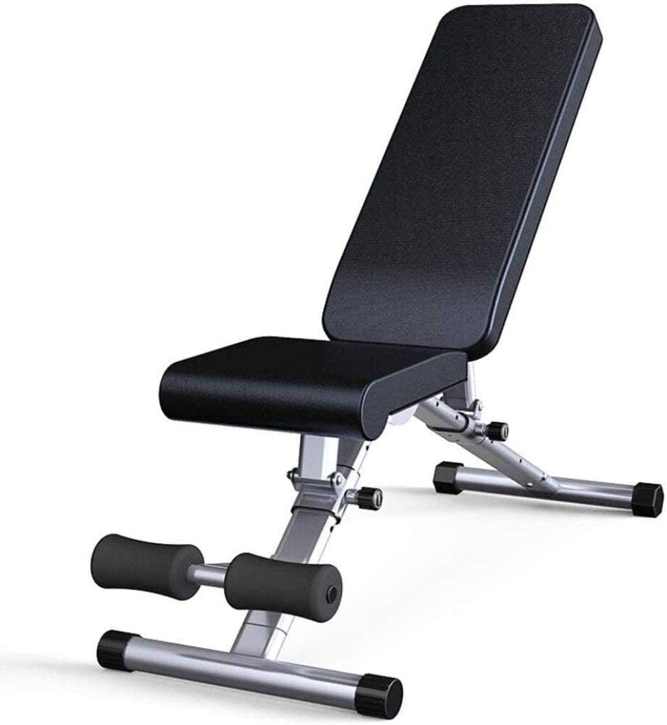 Adjustable Weight Bench Utility Gym Bench Strength Training Sit Up Bench Flat/Incline/Decline Exercise Utility Bench for Home Gym Black