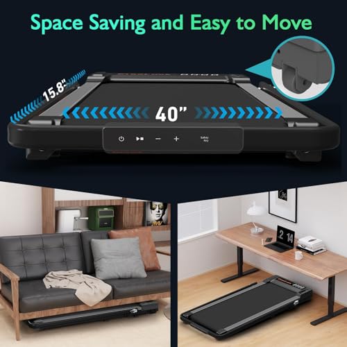 Elseluck Walking Pad, Under Desk Treadmill for Home Office, 2 in 1 Portable Walking Treadmill with Remote Control, Walking Jogging Machine in LED Display