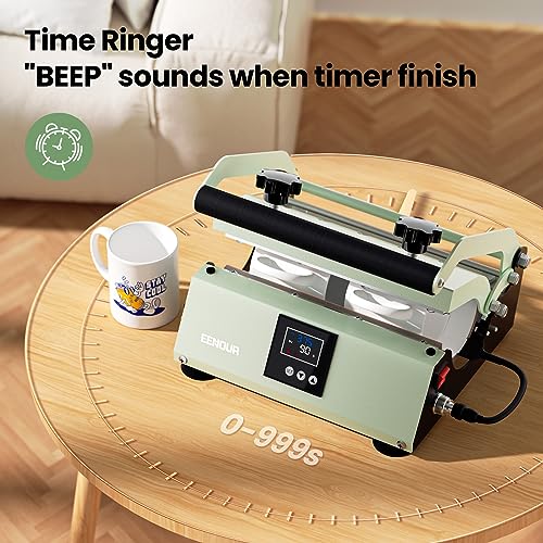 EENOUR Tumbler Heat Press Machine for 30oz 20oz 16oz Sublimation Blank Skinny Tumbler Glass Jar Can, Auto-Timer Mug Press with Digital Temp&Time Setting for 11-16oz Coffee/Ceramic Mug Cup - Pink