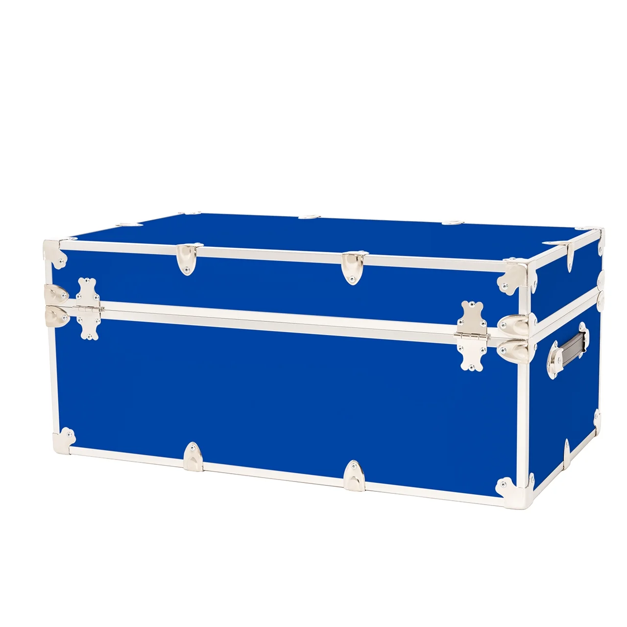 Rhino Trunk & Case Large Armor Trunk with Removable Wheels, Summer Camp, College, Storage 32"x18"x14" (Royal Blue)