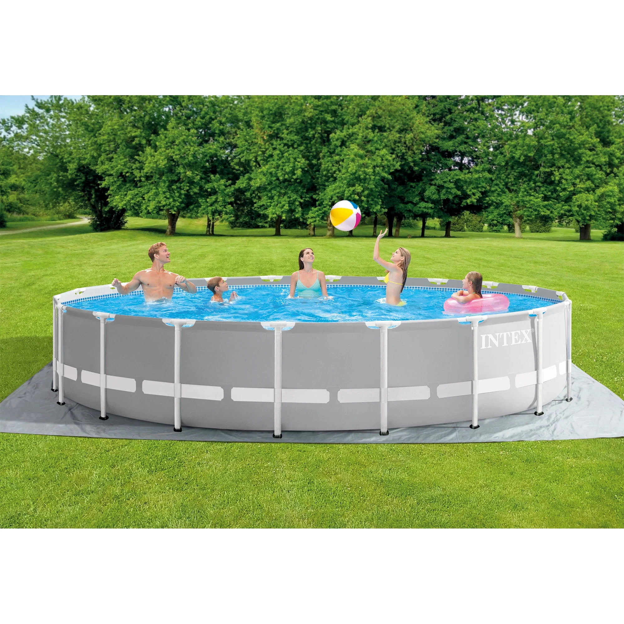 Intex 20ft x 52in Prism Frame Above Ground Swimming Pool Set with Filter Pump