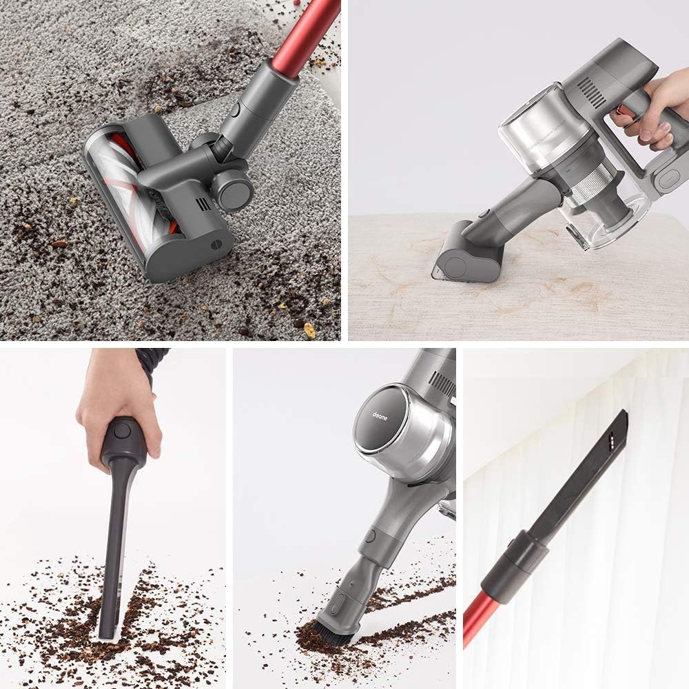 Dreametech T20 Cordless Stick Vacuum, Household Vacuum Cleaner with 25kpa Powerful Suction for Home Hard Floor Pet Hair