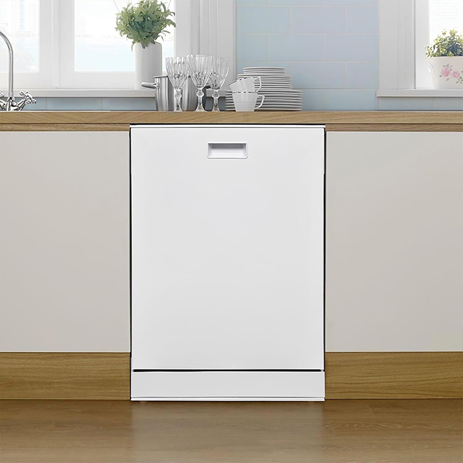 24" Top Control Built-in Dishwasher with Third Rack Finger Resistant in White, Energy Star made in Europe