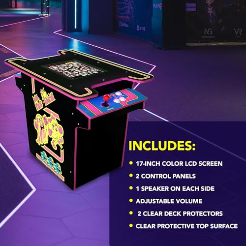 Arcade1Up PAC-MAN Head-to-Head Arcade Table with 12 Games, Multiplayer Control Panel, & 17-Inch Color LCD Screen, Black Series Edition