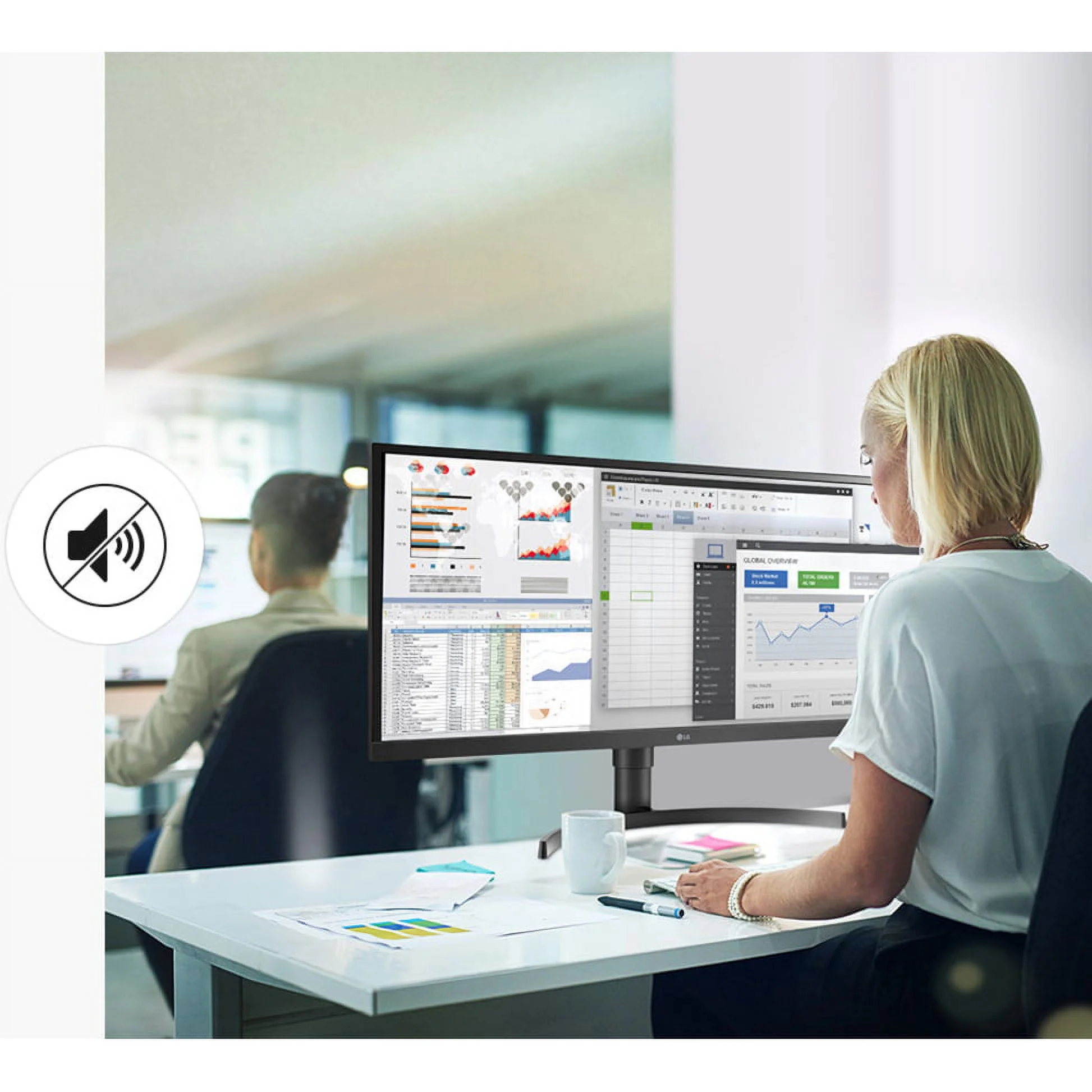34 Lg Fullhd 2560x1080 Ultrawide Ips Thin Client Led Monitor 34cn650n-6a