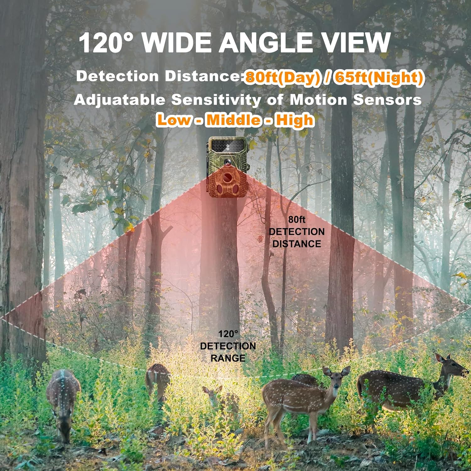 4K 32MP Trail Camera, 0.1s Trigger Motion Activated Game Hunting Camera with Night Vision 80ft No Glow Infrared, IP66 Waterproof Deer Wildlife Monitor Trail Cam, 120&deg; Wide View