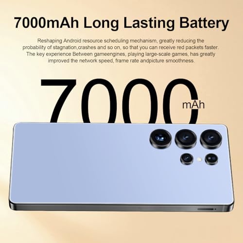 I25 Ultra Unlocked Android Phone 6.99" AMOLED 7000mAh Long-Lasting | Snapdragon 8 Gen3 | 8GB RAM+256GB | 68MP+108MP Pro Camera | Face Unlock + Stylus | Android 14 System (Blue)