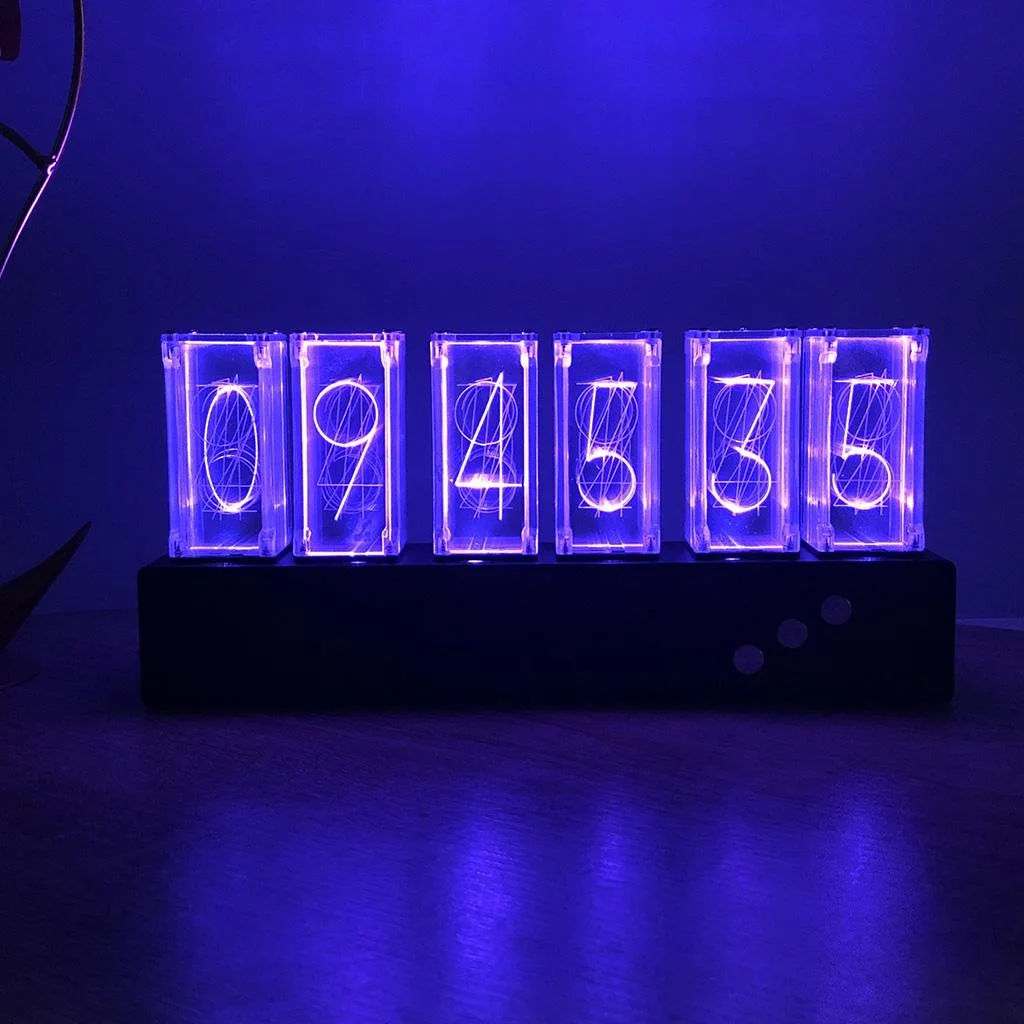 LED Nixie Clock, Digital Tube Clock, Nixie Tube Clock Multiples, USB for Lovers, Boyfriend, Christmas, Birthday Gift