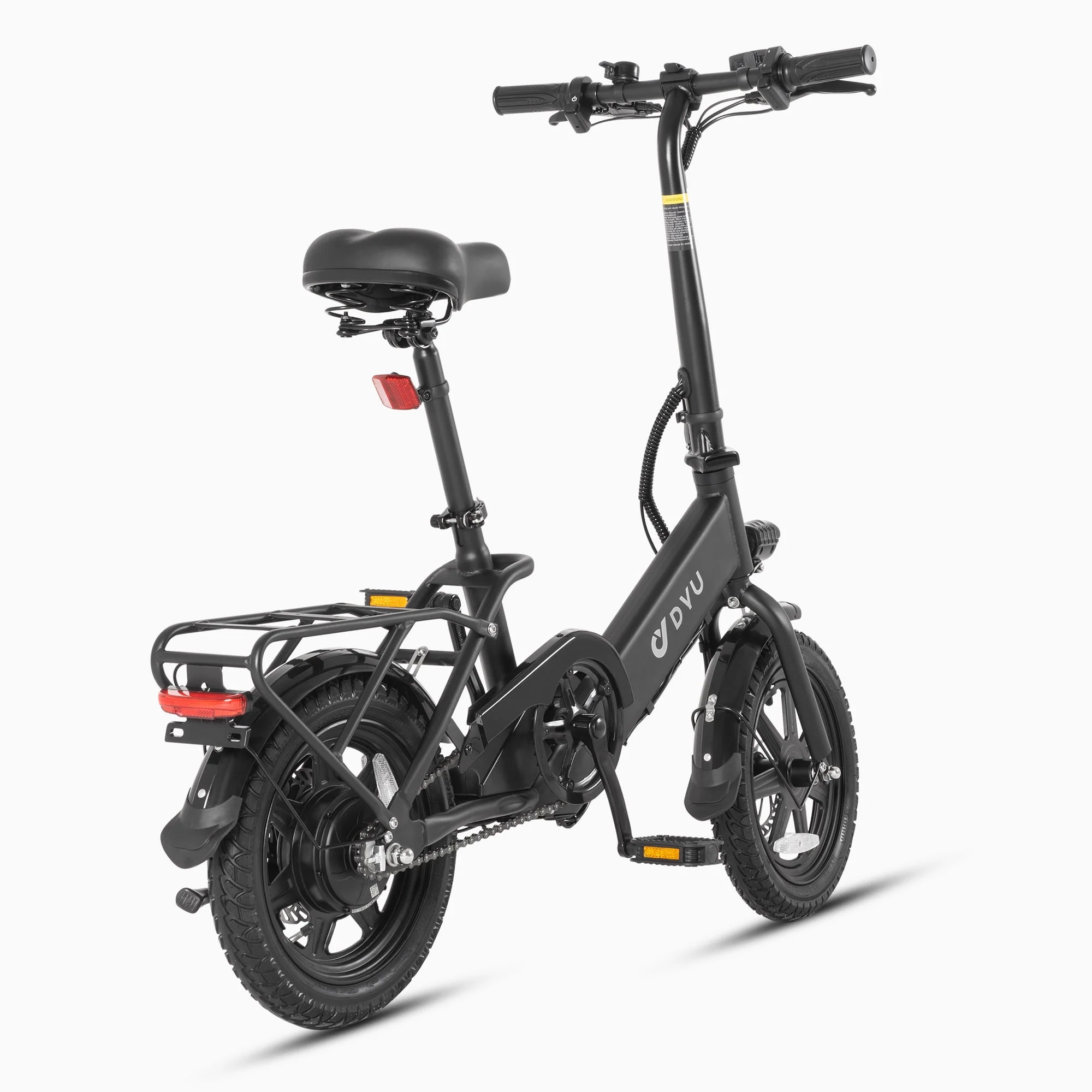 DYU 14 Folding Electric Bike for Adults Teens, 350W 36V/7.5AH, Pedal-Assist, Commuter Cruiser City E Bike