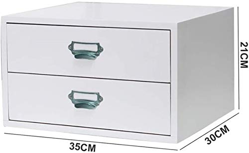 File Cabinets Wood Multifunctional Office Supplies Multilayer Desktop Organizer Storage Box with Drawers for Monitor Stand/Printer Platform-File Rack (2 Layer)