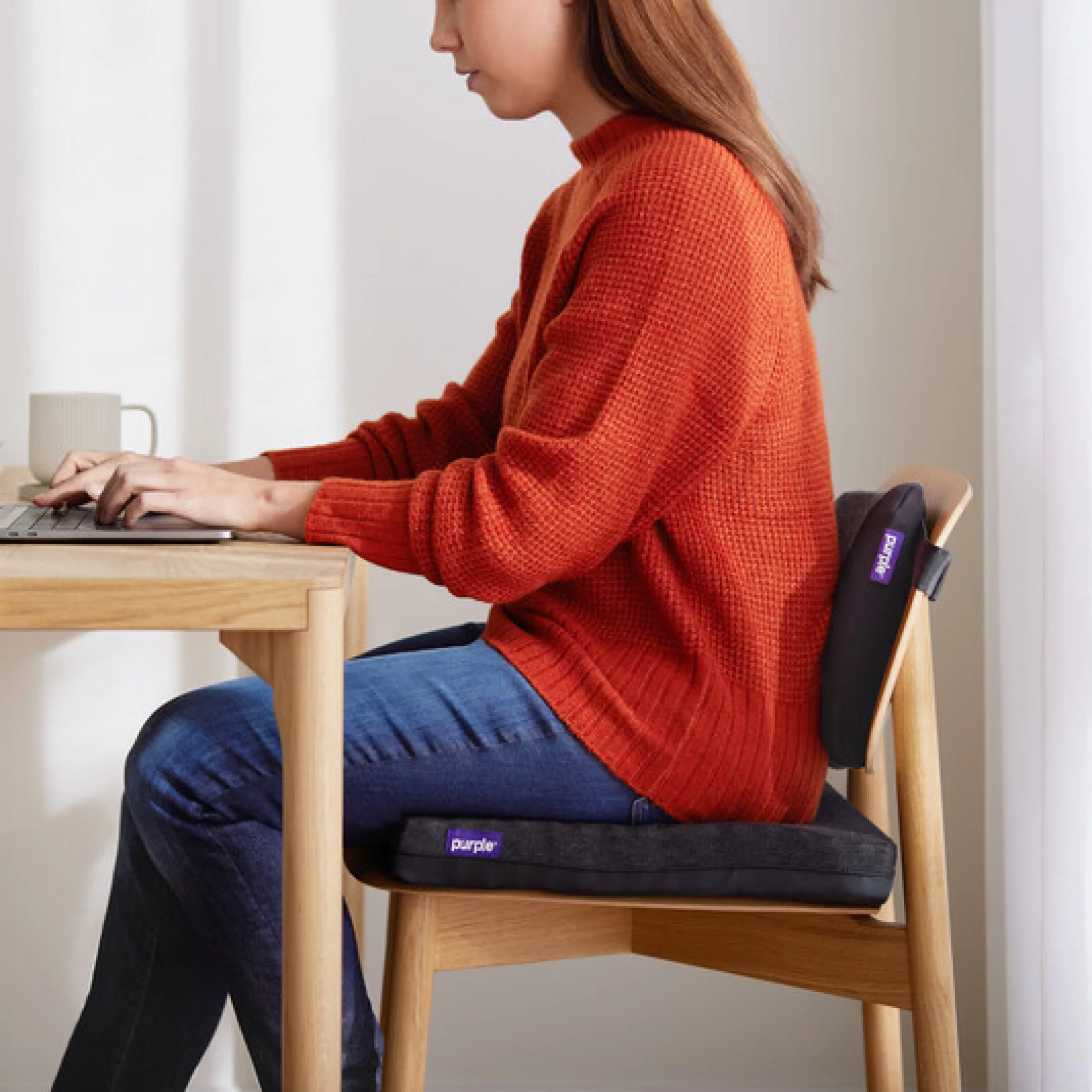Purple Double Seat Cushion 18" x 16", Pressure Reducing GelFlex Grid, Ideal for Soft or Hard Seats