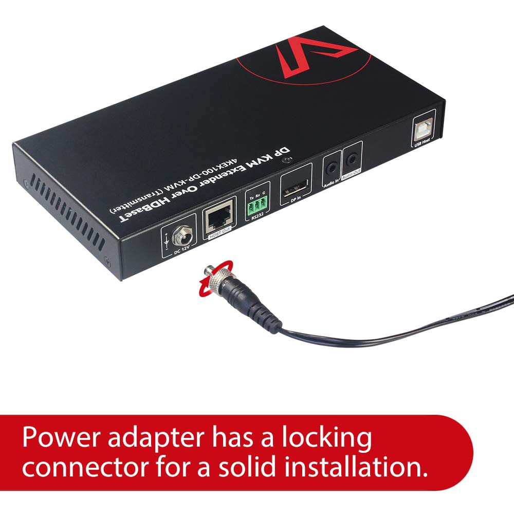 AV Access HDMI USB Extender(HDBaseT) KVM,100m(330ft) 4K 60Hz 1080p 120Hz Over Cat5e/6a,Keyboard+Mouse+HDMI+USB,4 Ports USB2.0, No Signal Loss and Latency, RS232, POE, Independent EDID Management