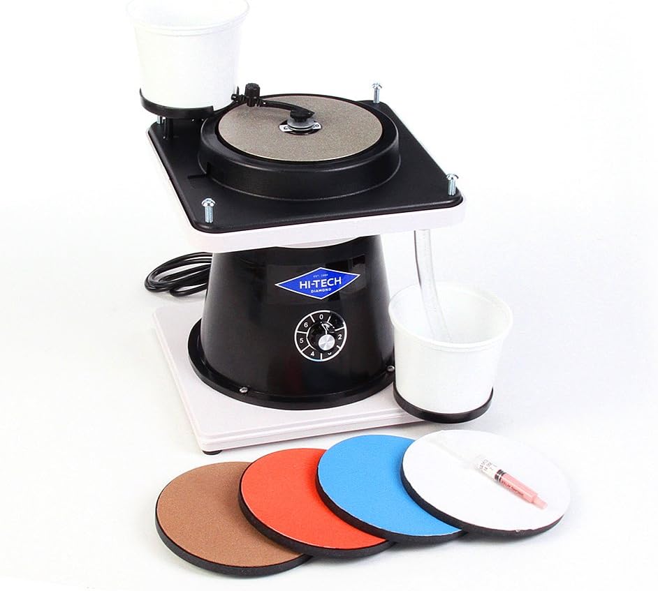 Hi-Tech Diamond 6" All-U-Need | Lapidary Rock Mineral Grinding Polishing Machine | Includes Accessory Kit