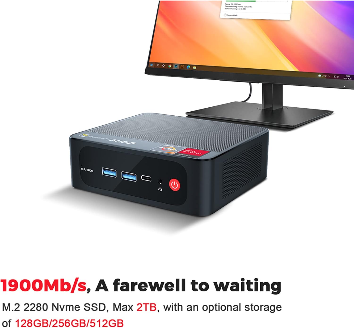 Beelink SER3 Versatile Mini PC Windows 11 Pro, AMD Ryzen 3 3200U(up to 3.5GHz) 2C/4T, Dual Channel RAM Up to 32GB, Radeon Vega 3 Graphics to Support 4K@60Hz Dual Display Support Win11(16GB/500GB)