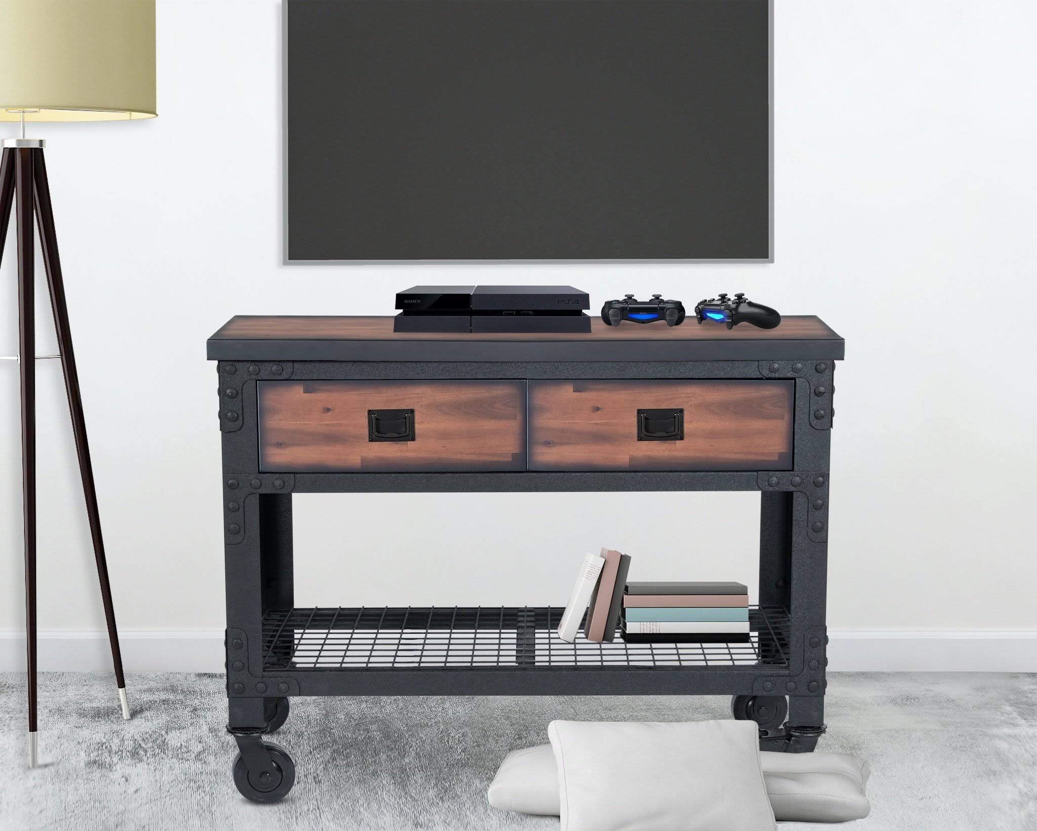 Duramax 48 in x 24 in. 2 Drawer Rolling Industrial Workbench with Wood Top