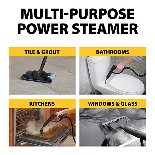 Wagner Spraytech 0282014 915e On-Demand Steam Cleaner & Wallpaper Removal, Multipurpose Power Steamer, 18 Attachments Included (Some Pieces Included in Storage Compartment) For Floor