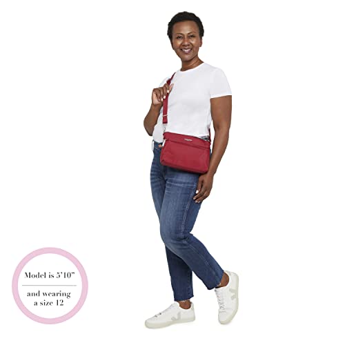 Baggallini Securtex Anti-theft Memento Crossbody Bag - Travel Purse Wallet with Locking Zipper - Lightweight Water-Resistant