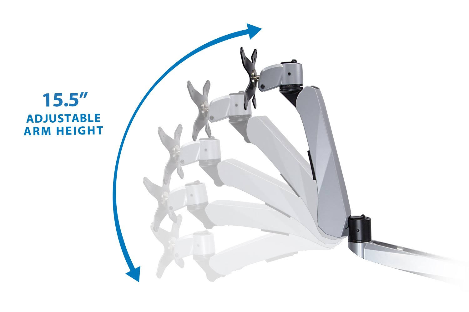 Mount-It Single LCD Monitor Desk Mount, Height Adjustable, Full Motion, Silver