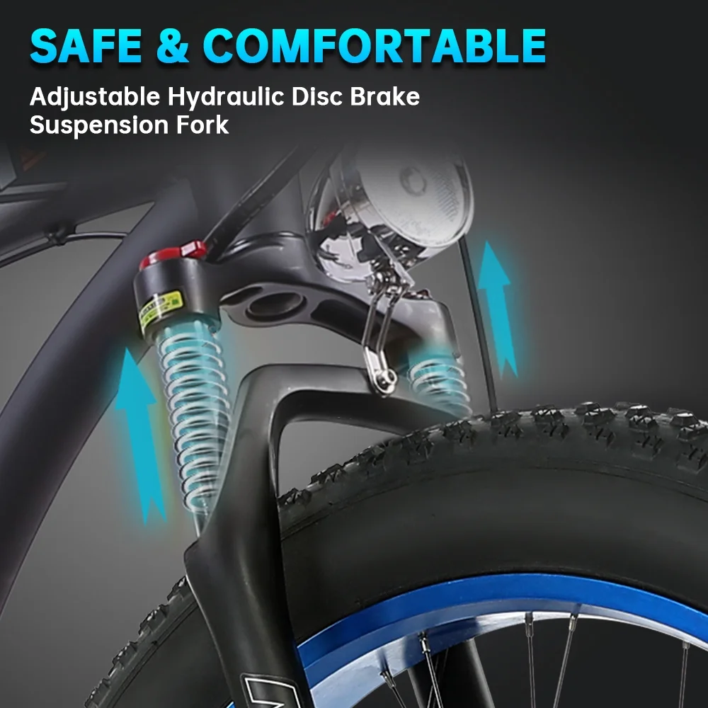 ECOTRIC 26 × 4" Fat Tire Electric Bike 750 W e-bike Mountain Beach Snow Bicycle W/ 7 Speeds Black Removable Lithium Battery 48 V 12.5 Ah Lithium battery Pedal Assist A-E516646
