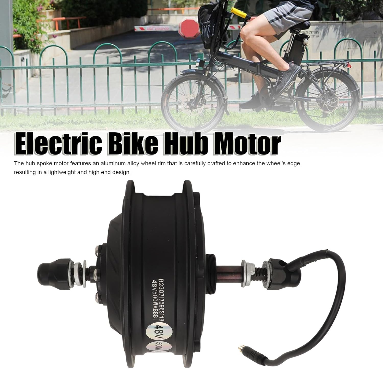 VGEBY Electric Bike Hub Motor, 48V 500W Electirc Bicycle Gear Hub Motor Waterproof High Power Brushless Gear Motor Electirc Bicycle Rear Drive Motor for Bike Upgrade Parts