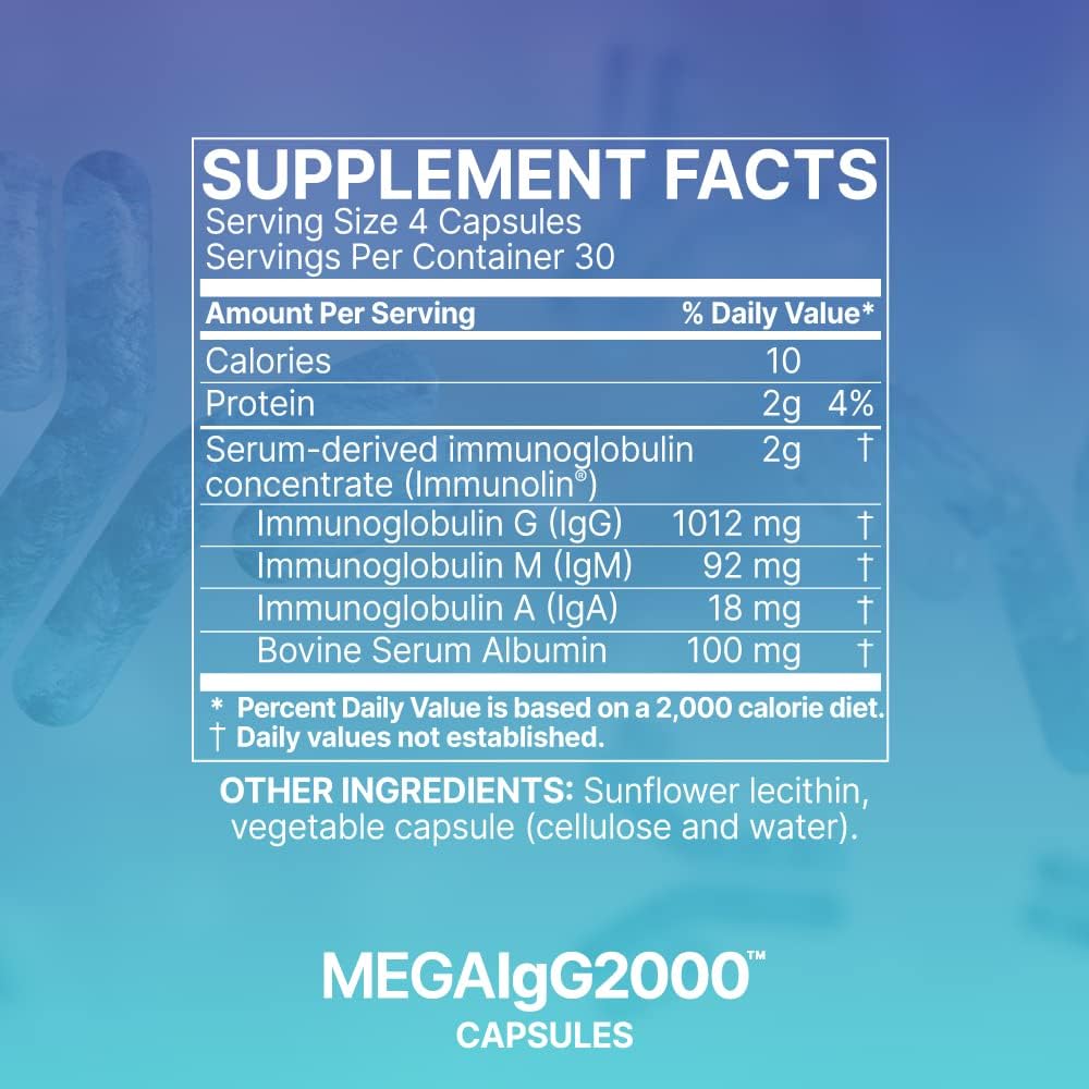 Microbiome Labs MegaSporeBiotic (60 Capsules) + MegaIgG2000 (120 Capsules) Gut and Immune Support Bundle - Spore-Based Probiotic with Dairy-Free Immunoglobulin Concentrate