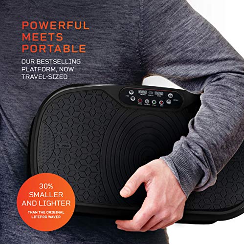 Lifepro Waver Mini Vibration Plate - Whole Body Vibration Platform Exercise Machine - Home & Travel Workout Equipment for Weight Loss, Toning & Wellness - Max User Weight 260lbs
