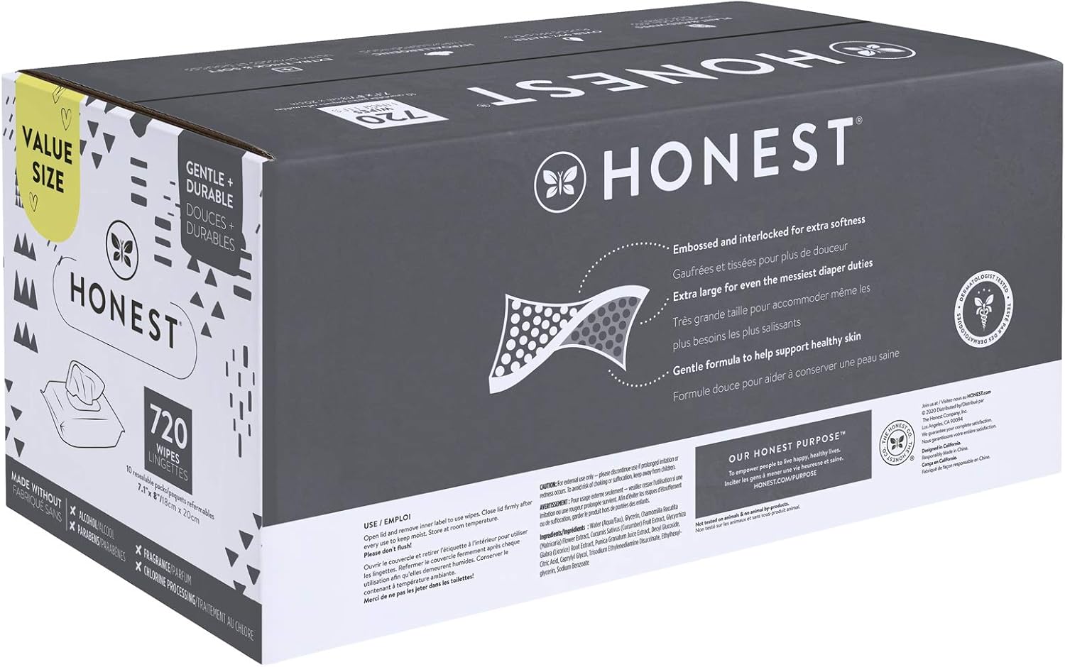 The Honest Company Wipes, Pattern Play, 720 Count Pack of 2