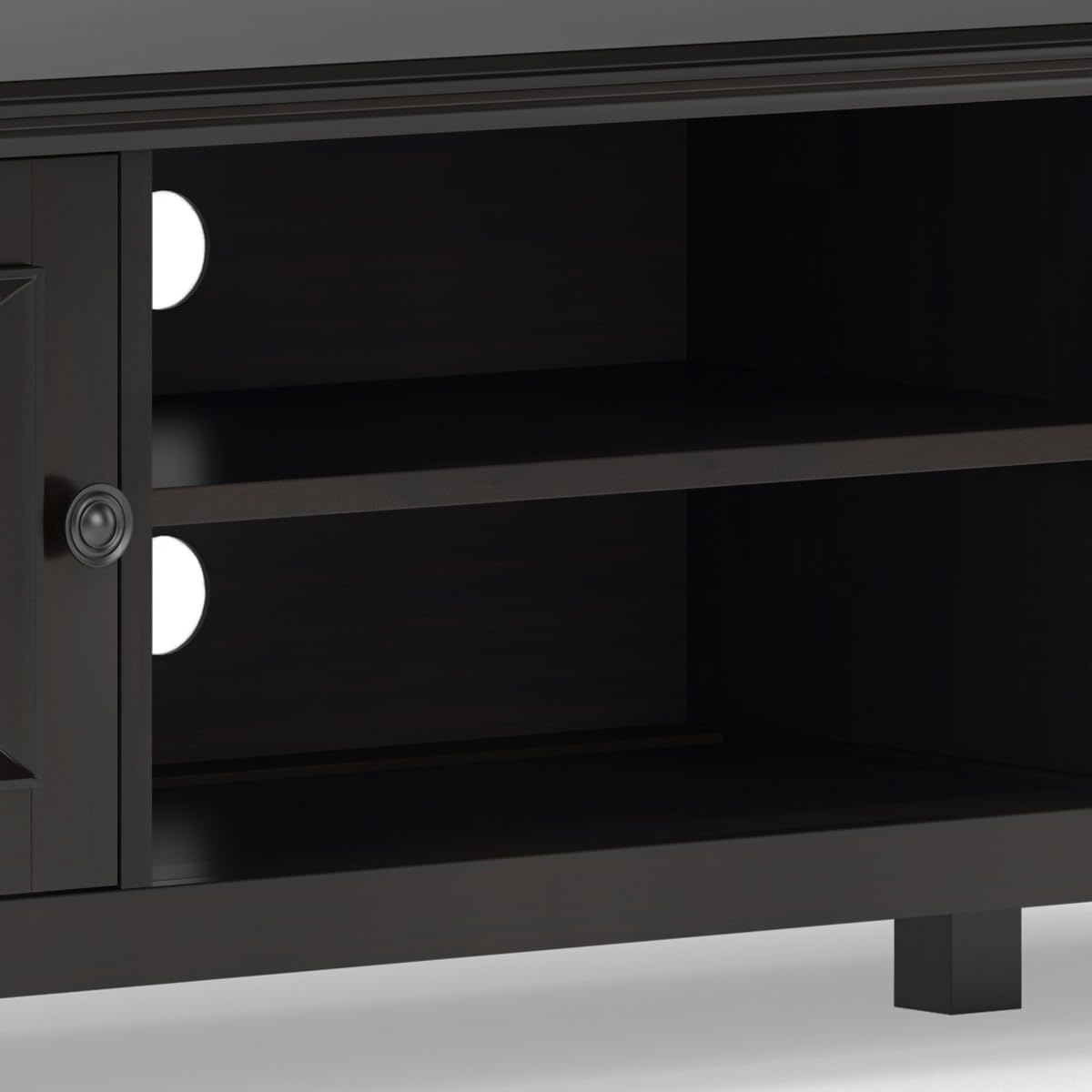 SIMPLIHOME Amherst SOLID WOOD Wide Transitional Media Stand for TVs up to 80 inches for The Living Room and Entertainment Center, 72 inch, Hickory Brown