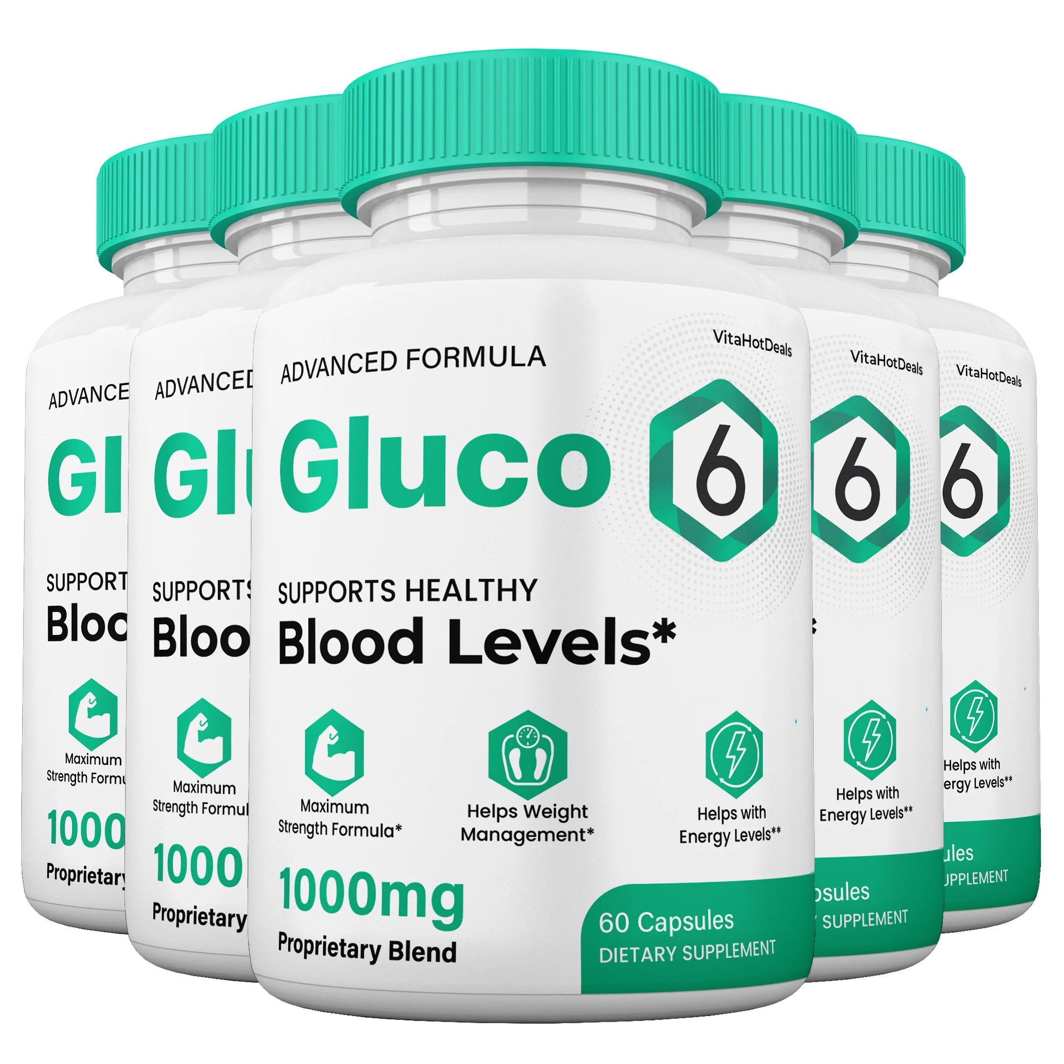 Gluco 6 Capsules (5 Pack) - Kansas Nuitrition - HNZSDS