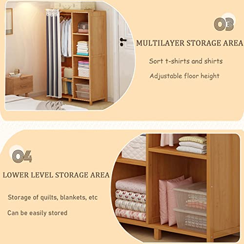 Easy to Install Wardrobe, Adjustable Height Storage of wardrobe Partition, Partition Storage with Suspenders, Suitable for bedrooms, Hotels, and Dormitories