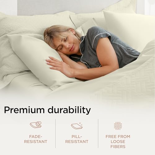Threadmill 100% American Supima Cotton Sheets, Queen Sheet Set 1000 Thread Count Luxury 4 PC Luxury Bedding Set, Hotel Quality Sateen Weave, Hotel White Sheets with Elasticized Deep Pocket
