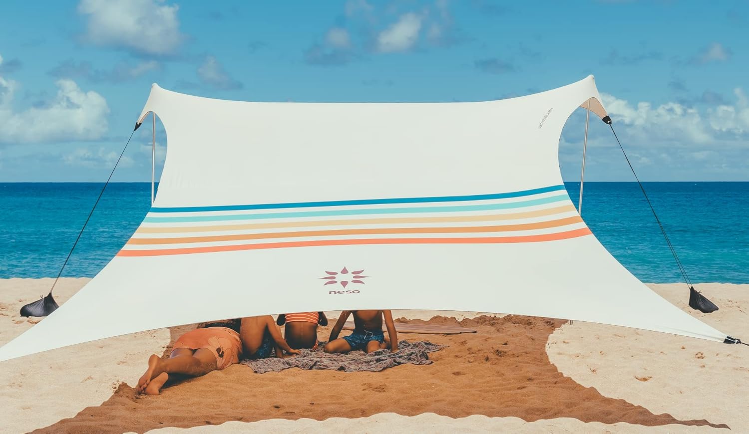 Neso Tents Beach Tent with Sand Anchor, Portable Canopy Sunshade - 7' x 7' - Patented Reinforced Corners