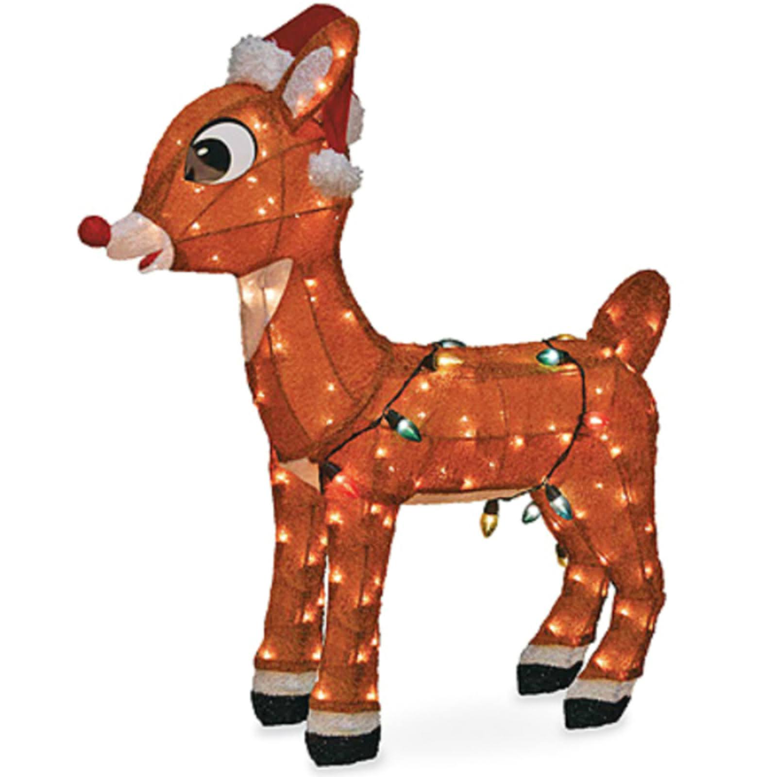 Product Works 60587 Christmas Lawn Decoration, 3-D Lighted Rudolph, 36-in.