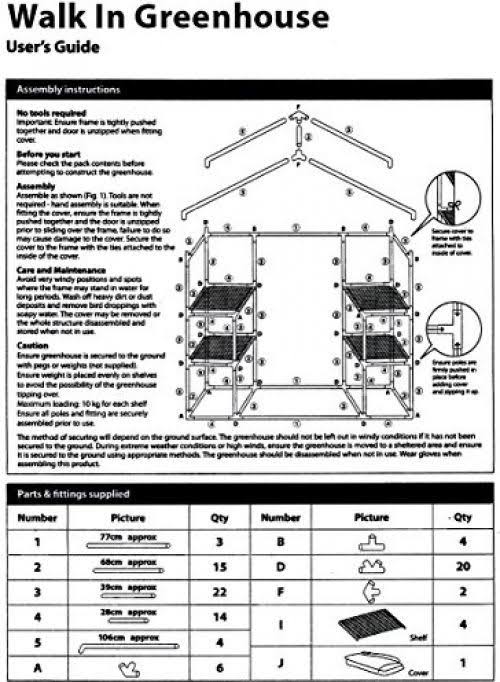 Homewell Mini Walk-In Greenhouse 3 Tiers 6 Shelves 56x22W x 29x22D x 77x22H