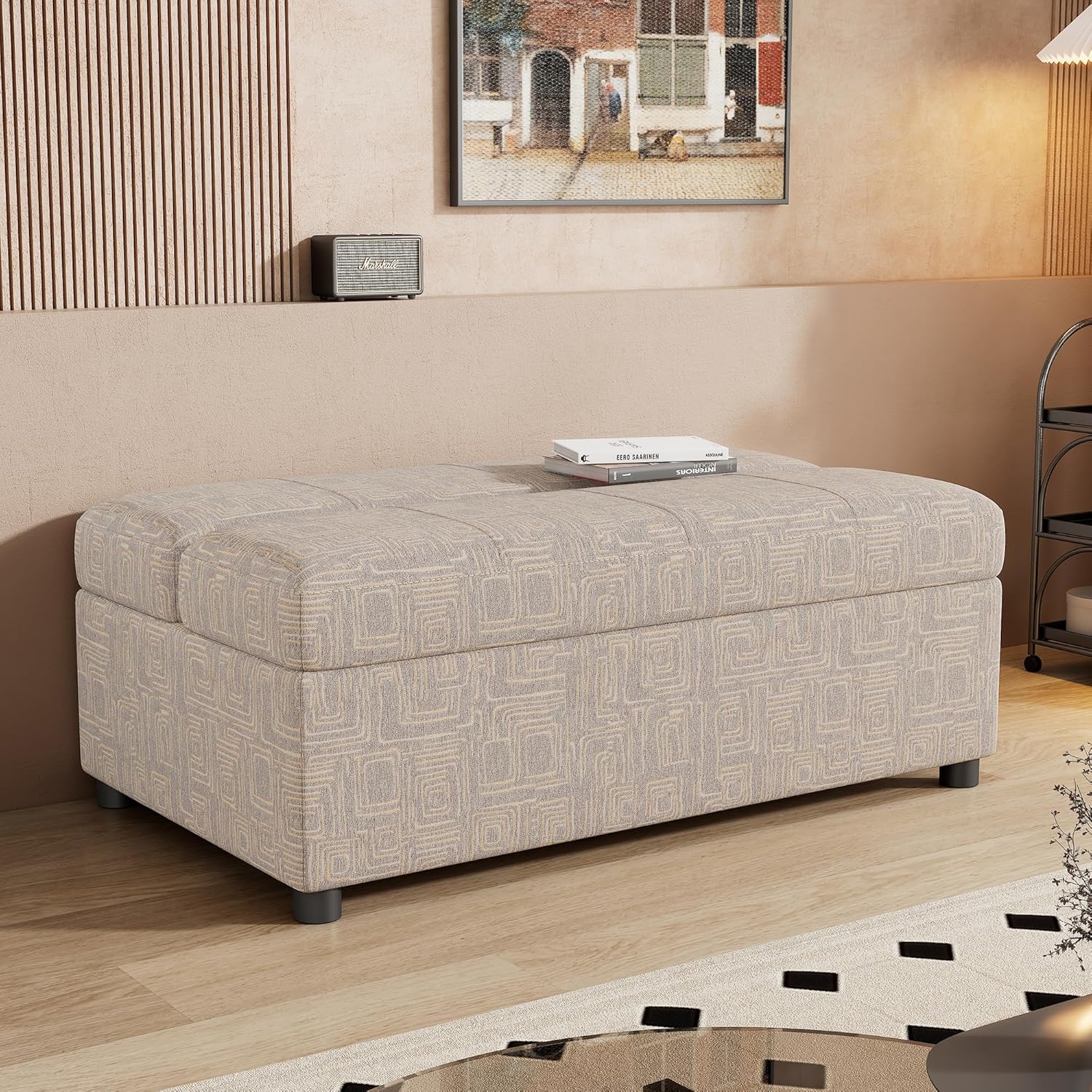 Twin Size Folding Ottoman Sleeper Bed with Mattress Convertible Guest Bed Light Gray Modern Couch for Bedroom,Apartment Sofa,Office Couch