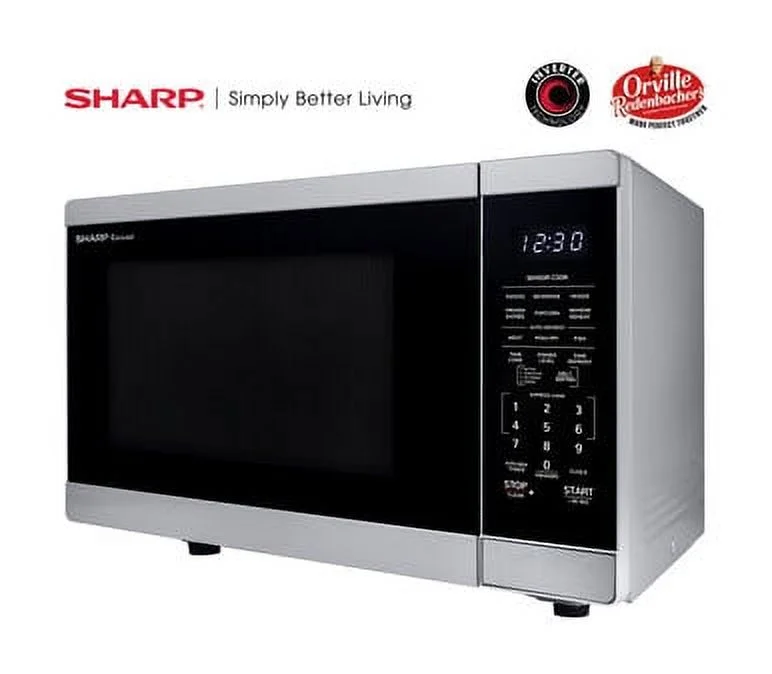 Sharp 1.4 Cu. Ft. Black Mirror Countertop Microwave Oven